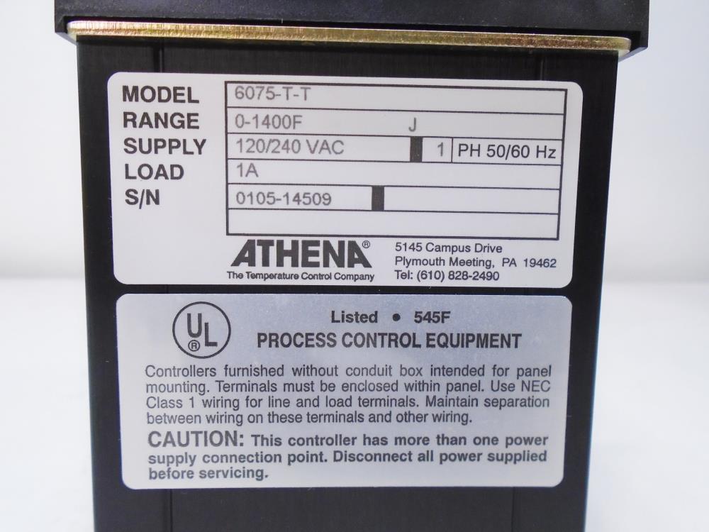 Athena 0 to 1400 Deg. F Temperature Controller 6075-T-T